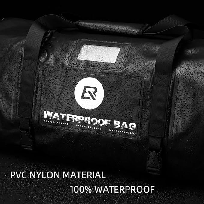 ROCKBROS Waterproof Duffel Bag 60L Motorcycle Travel Dry Duffel Bag for Motorcycling Boating Kayaking Camping Fishing Outdoor Adventure for Men Women