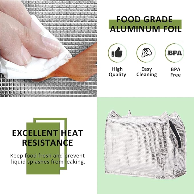 Aosbos Cute Lunch Box for Women Small Lunch Bags for Adult Insulated Lunch Totes Bag Reusable Lunchbox Cooler Bag Lunch Pail Bento Box Adult Mens Lunchbox for Work Meal Travel Bags Picnic Bags