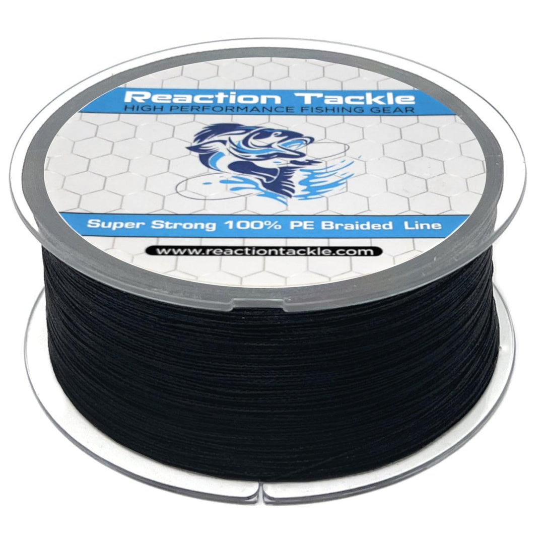Reaction Tackle Braided Fishing Line NO FADE Black 10LB 150yd