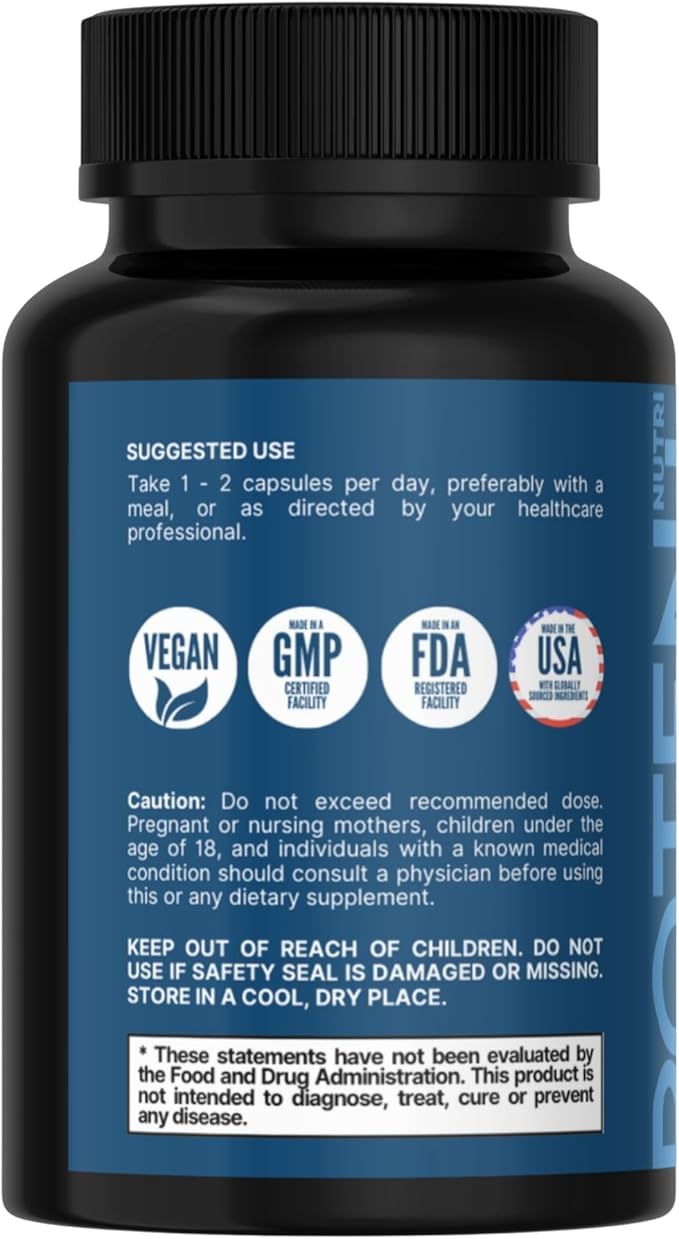 Sucrosomial Magnesium, Patented Enhanced Absorption, Support Stress Relief, Sleep, Nerves, Muscles, and Metabolism* 300mg, 60 Capsules (Vegan Safe), Magnesium Supplement, USA Made by Potent Nutri