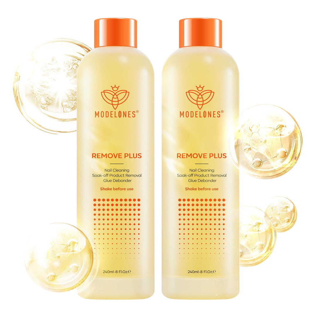 Modelones Nail Polish Remover, Acetone Nail Polish Remover Enriched with Jojoba Oil Gel Polish Remover for Nail Glue Acrylic Dip Powder Remover for Home Salon(8 FL.Oz., Pack of 2)