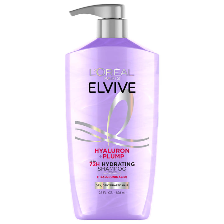 L'Oreal Paris Elvive Hyaluron Plump Hydrating Shampoo for Dehydrated, Dry Hair Infused with Hyaluronic Acid Care Complex, Paraben-Free, 26.5 Fl Oz