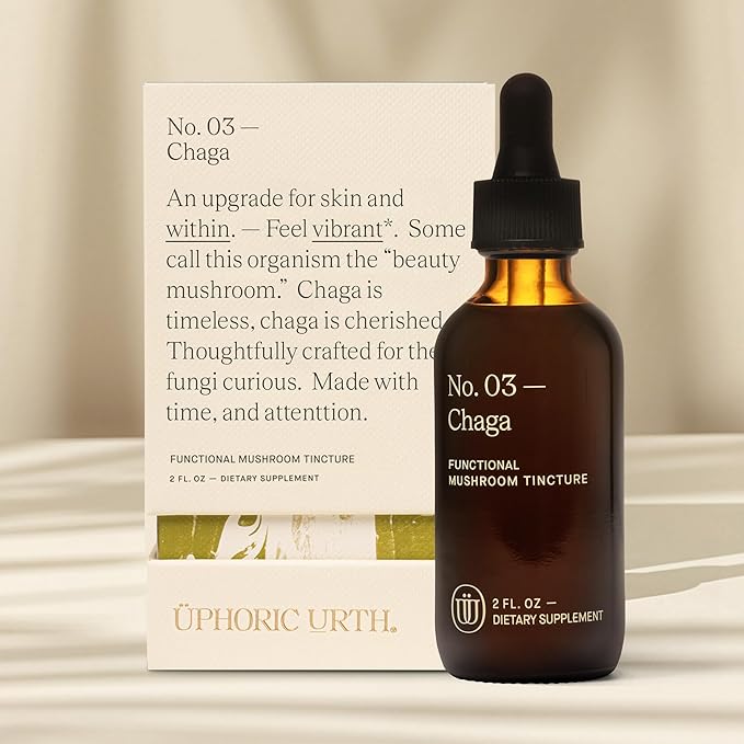 Chaga Mushroom Extract - Double Extracted Fruitbody Mushroom Tincture, Antioxidants, Hair, Skin, Nails Health (60 Servings)