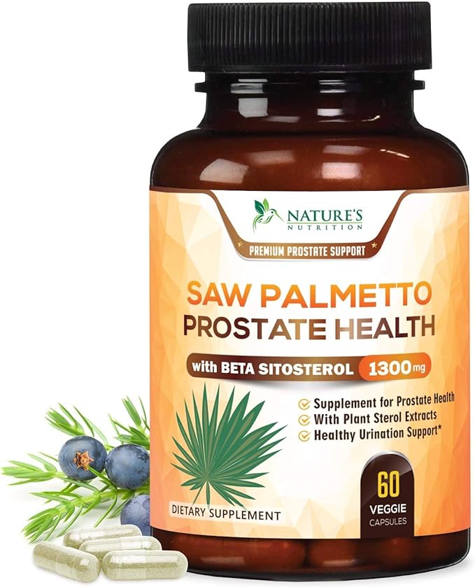 Prostate Health Supplements for Men - Support Complex Formula with Saw Palmetto, Beta Sitosterol, Stinging Nettle, Pygeum, Pumpkin Seed, Zinc - Supports Prostate & Urinary Health - 60 Capsules
