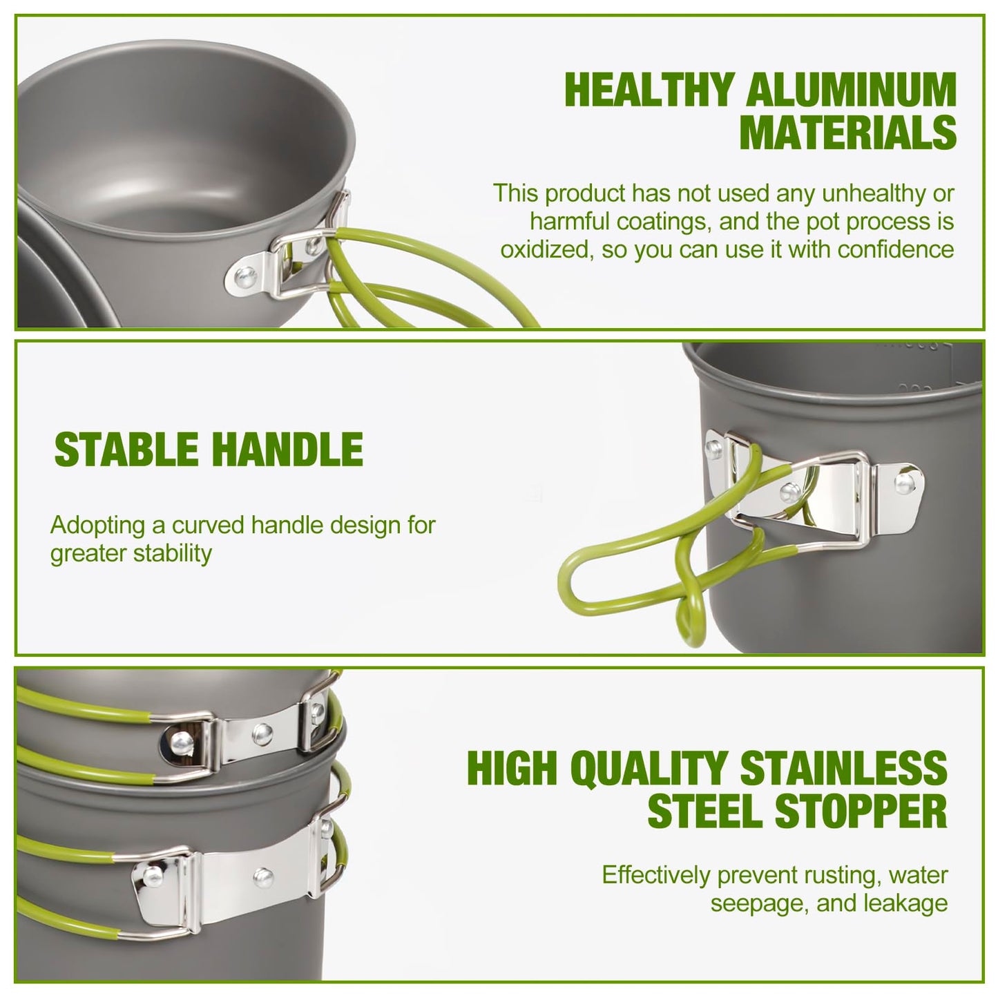 Palmcee Camping Cooking Set, Portable Camping Outdoor Cookware Mess Kit with Storage Bag, Non Stick Foldable Aluminium Cookware Kit, Lightweight Camping Cooking Equipment for Camping Picnic Hiking