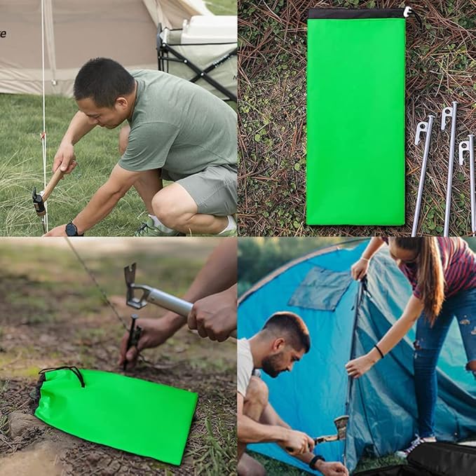 Bag Camping Tent Stakes Heavy Duty Lime Nylon Sack Waterproof Pocket Ditty Camp Accesorries Storage Peg Bag