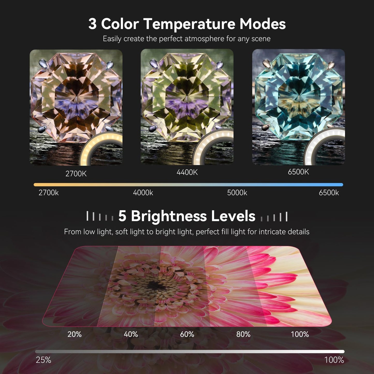 10-20x Zoom Macro Lens Set with Fill Light for Smartphones, Macro Phone Lens with Universal Lens Clip, HD Photography for iPhone and Android Phones