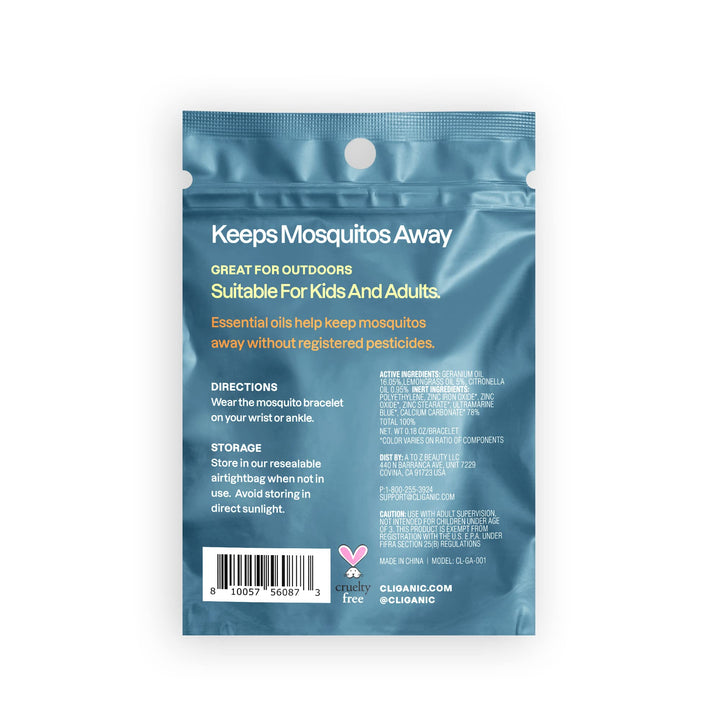 Cliganic 25 Pack Mosquito Repellent Bracelets, DEET-Free Bands, Individually Wrapped (Packaging May Vary)