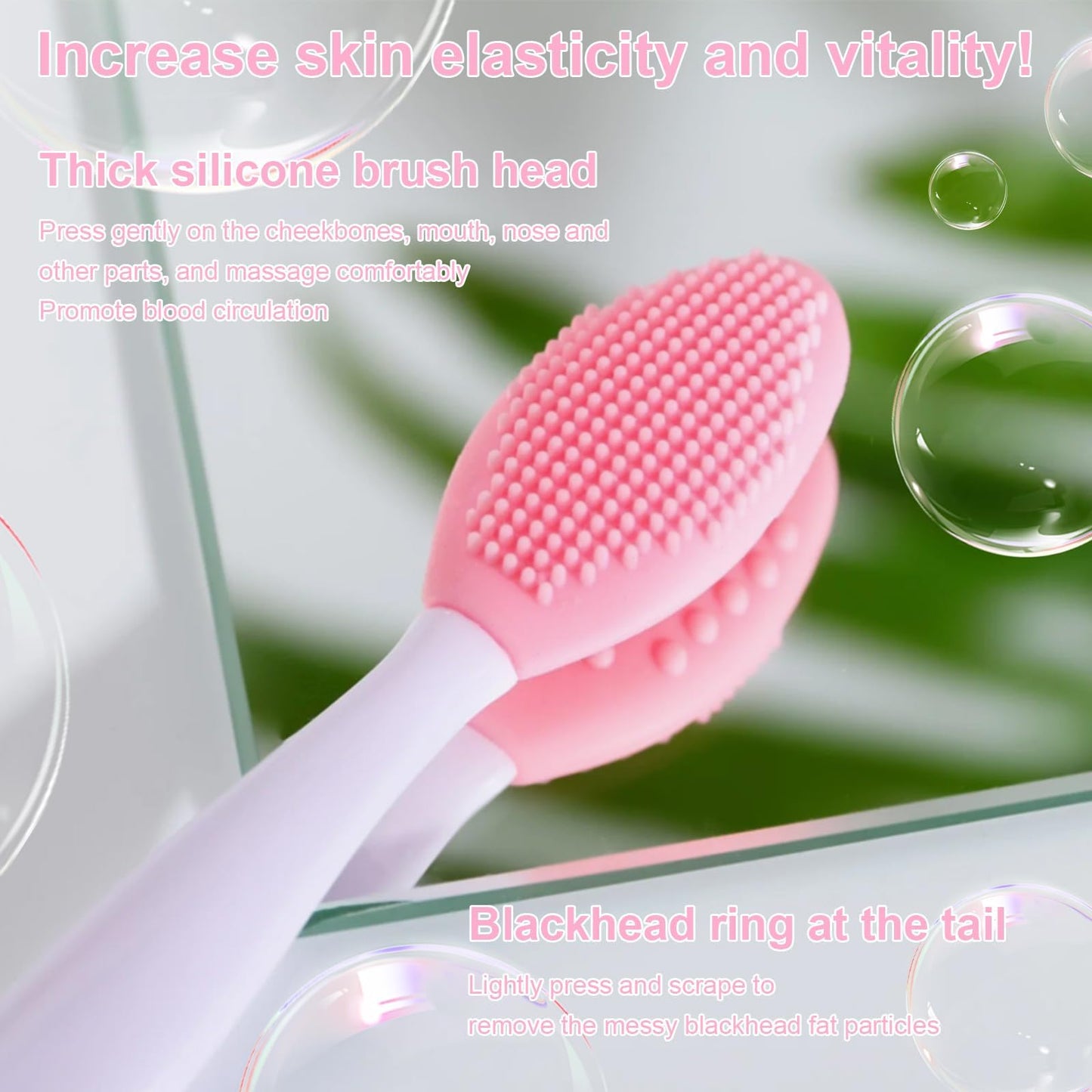 4 Pcs Silicone Lip Scrub Brush,Double-Sided Silicone Exfoliating Cleaner,Nose Blackhead Clean Scrubber Tool Soft Brush Cleaner for Men Women Dark and Chap Lips(4 Colors)
