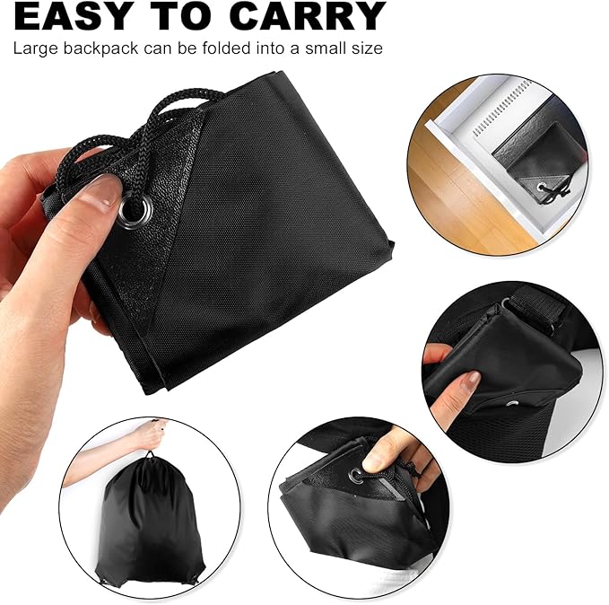 GoodtoU Drawstring Bags, Nylon Backpacks with Drawstring - Gym, Sport, Travel (Black, 40Pcs)