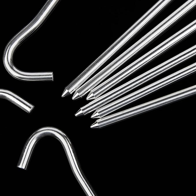 RIY 7" Camping Tent Stakes Aluminum Lightweight Camping Canopy Stakes Pegs