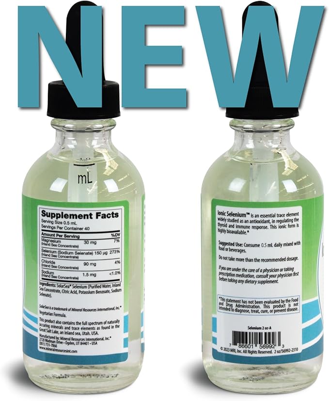 Anderson Ionic Selenium Complex, Liquid Selenium Supplement Drops, Supports Thyroid and Immune System, Antioxidant, Ionic Mineral Drops, Fights Free Radicals, 40 Servings, 2 fl oz