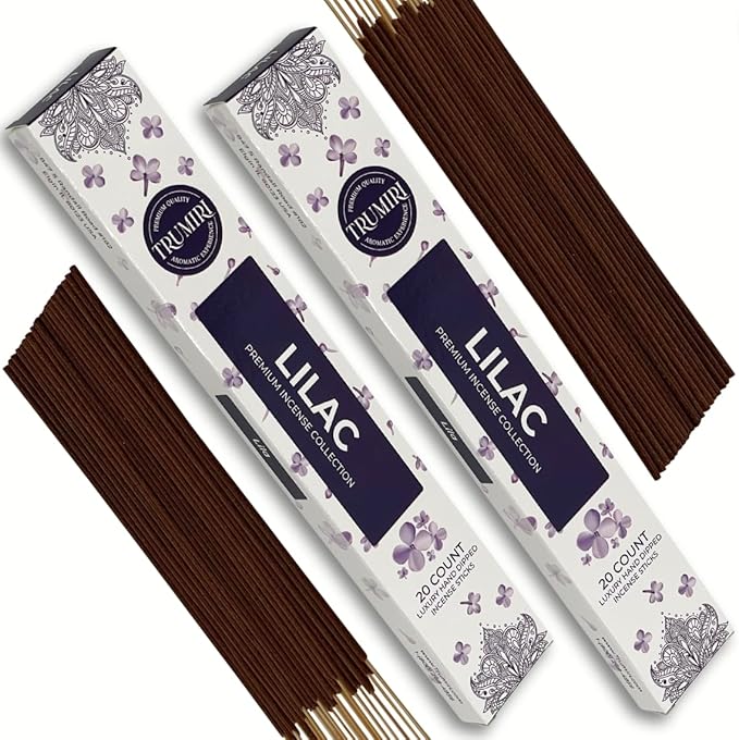 Lilac Incense Sticks - Total 40 Insence-Sticks - Dual Pack of 20 Insense - Inciensos - Inscents - Natural Non Toxic Ingredients - Incents - Incence - Inscense - Insents