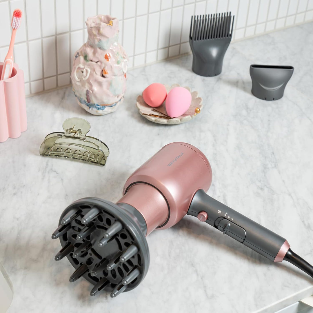 Wavytalk 1875W Ionic Hair Dryer | Diffuser & Comb for Curly Hair | Green