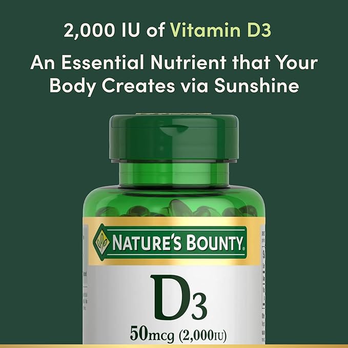 Nature's Bounty Vitamin D, Immune Support, Vitamin Supplement, 2000 IU, 50 mcg, Softgels, 350 Ct