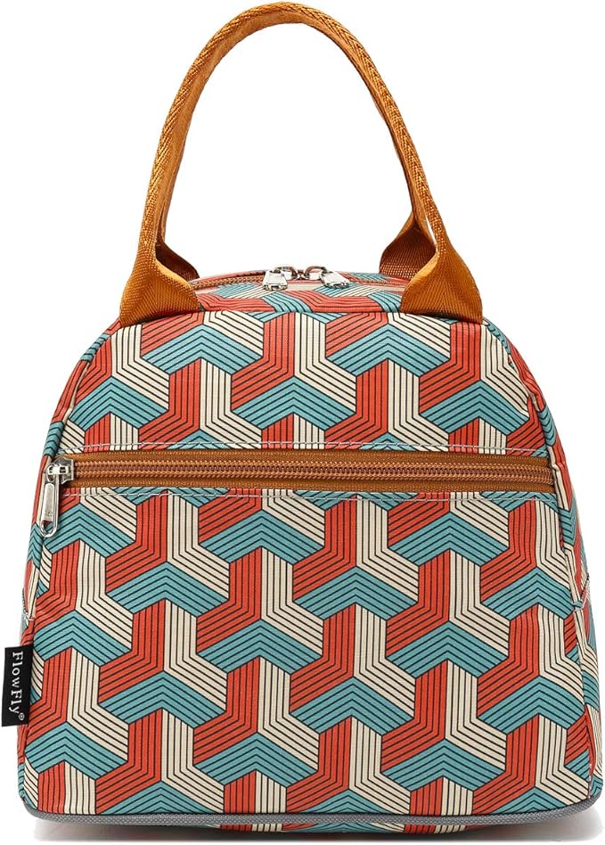 FlowFly Insulated Lunch Cooler Bag - Tote Bag Organizer for Women/Men, Red