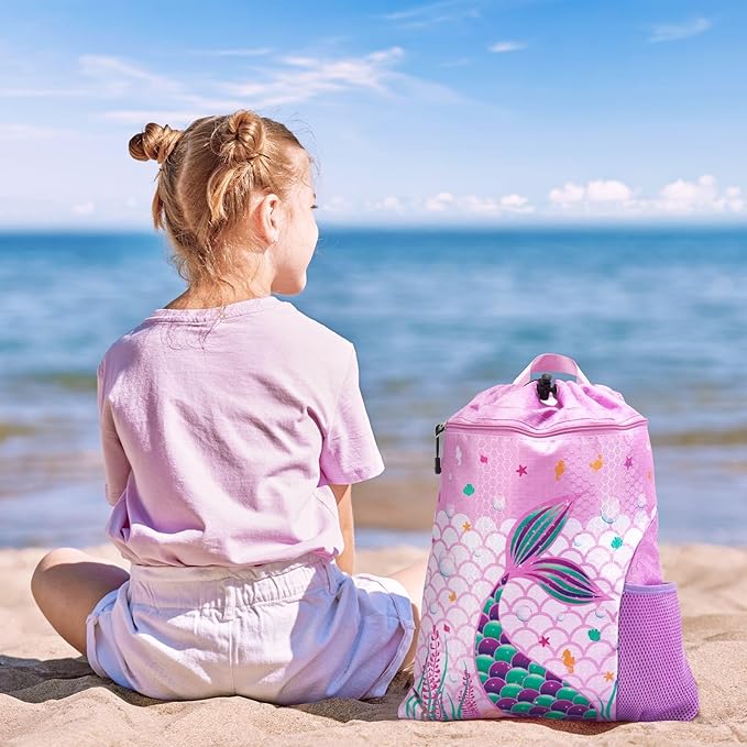 WAWSAM Gym Drawstring Backpack String Bag - 15” x 17” Sports Gym Bag for Kids Waterproof Swimming Beach Shopping Yoga Bag