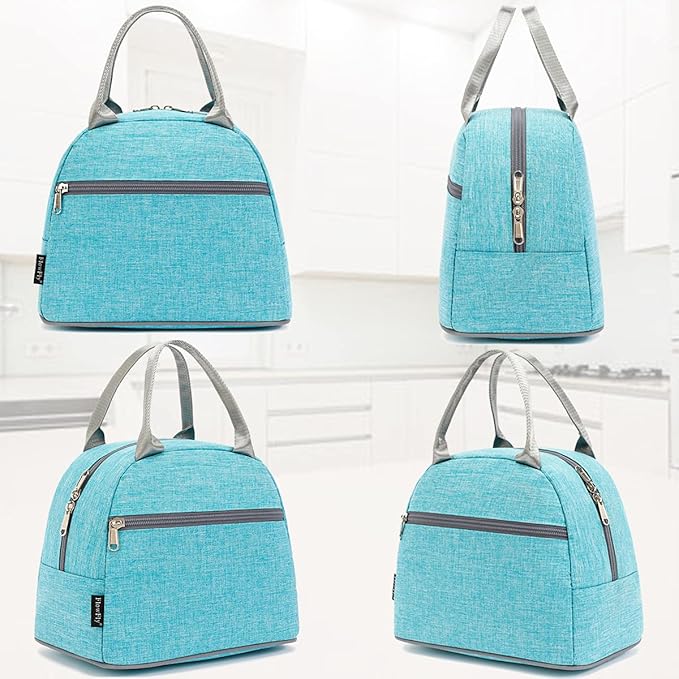 FlowFly Insulated Lunch Cooler Bag - Tote Bag Organizer for Women/Men, Sea Blue