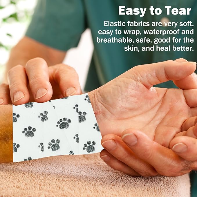 Bandages First Aid Tape Cohesive Bandage First Aid Bandages Cohesive Wrap Adhesive Bandage Self Adherent Cohesive Wrap Bandages Colorful Bandages (Mix Footprint, 2-Inch)