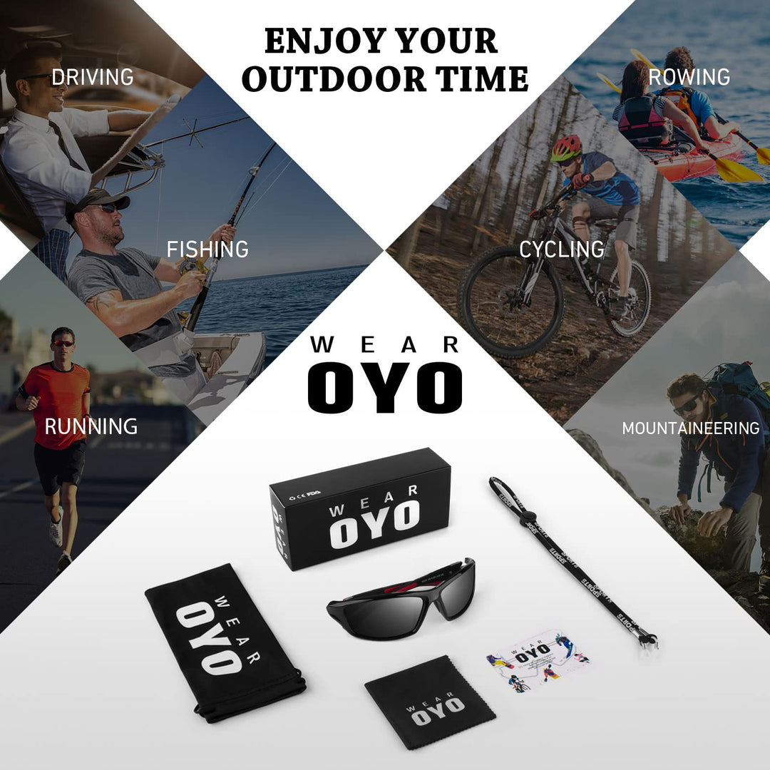 WEAROYO Polarized Sports Sunglasses for Men Women,Cycling Running Driving Fishing Trekking Sun Glasses 100% UV Protection