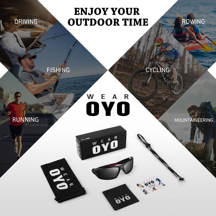 WEAROYO Polarized Sports Sunglasses for Men Women,Cycling Running Driving Fishing Trekking Sun Glasses 100% UV Protection