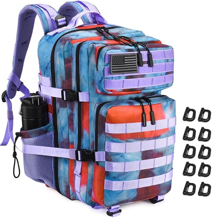 Military Tactical Backpack 45L Large Tactical Backpack for Men, Hiking Rucksack With Bottle Holder