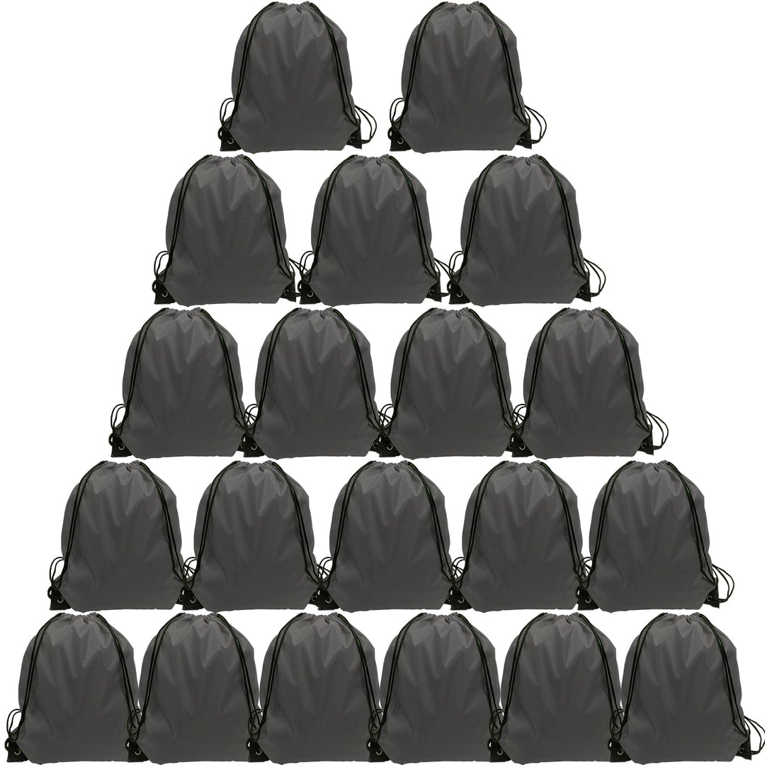 GoodtoU Drawstring Backpacks, Drawstring Bags Bulk Cinch Sack Drawstring Gym Bag for Sport, Traveling, Team (20Pcs, Grey)