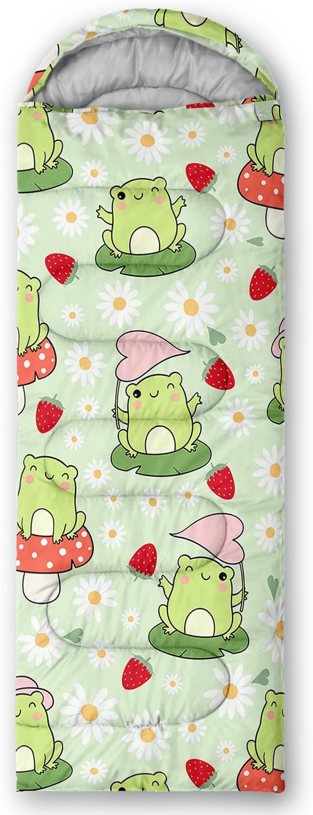 AILONEN Kids Floral Cat Camping Sleeping Bags,Lightweight & Waterproof,3 Season Warm & Cool Weather,Kawaii Kitten Sleeping Bags for Girls Adults,Travelling,Outdoors