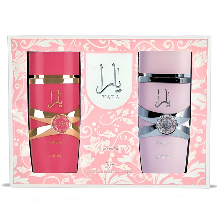 Lattafa Yara 5th Anniversary Eau de Parfum Gift Set | Floral & Fruity | 2 x 3.4 Oz