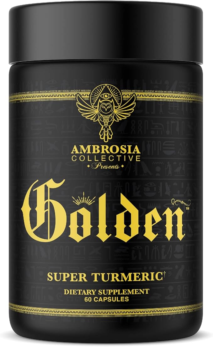 Ambrosia Golden Super Turmeric | Bioavailable Curcumin | Support Healthy Gut & Brain Health | Joint Support | 765mg of Active Curcuminoids | 60 Veggie Capsules (30 Day Supply)