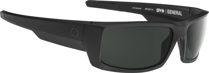 Spy Optic Men's General Rectangular Sunglasses, Ansi Matte Black/Gray, 60 mm