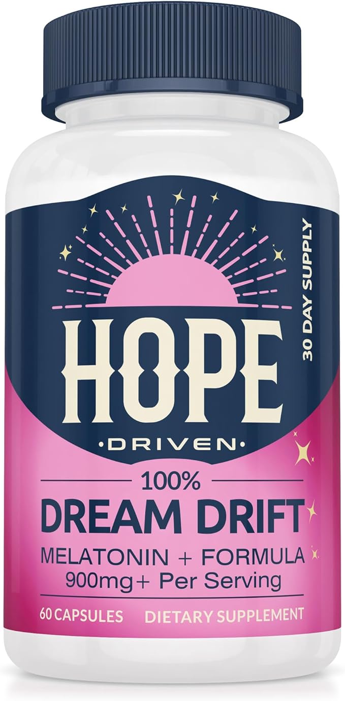 Dream Drift Melatonin+ Sleep Aid Supplements for Adults – 60 Count – Enhanced with Magnesium, Ashwagandha, and L-Theanine for Restful Sleep and Recovery-10mg Melatonin Sleeping Pills.