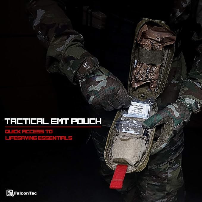 Tactical EMT Pouch Everyday Carry First Aid Pouch with Molle System and Tourniquet Holder