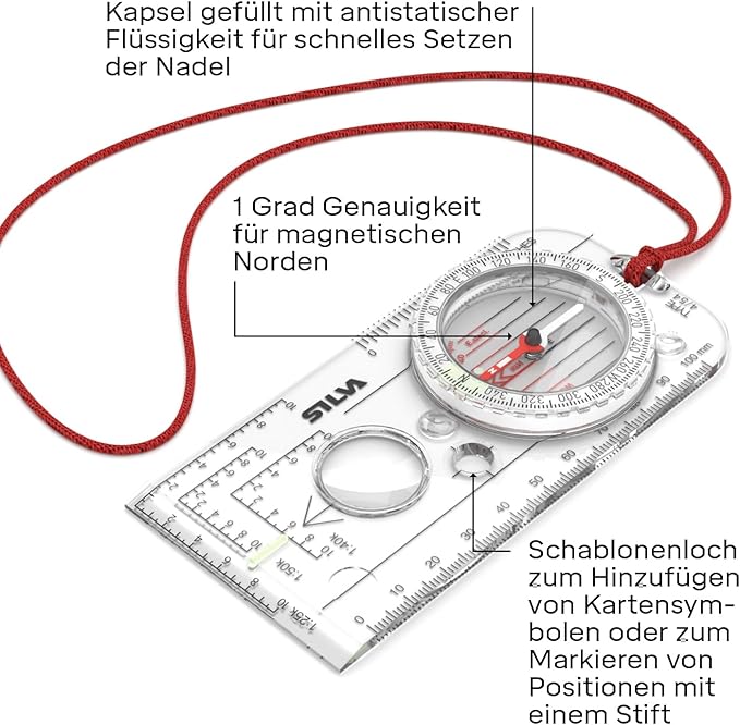 Silva Expedition 4 Rotatable Compass - 1:25k, 1:40k, 1:50k Scales - Advanced Navigation for Professionals - Hiking Compass