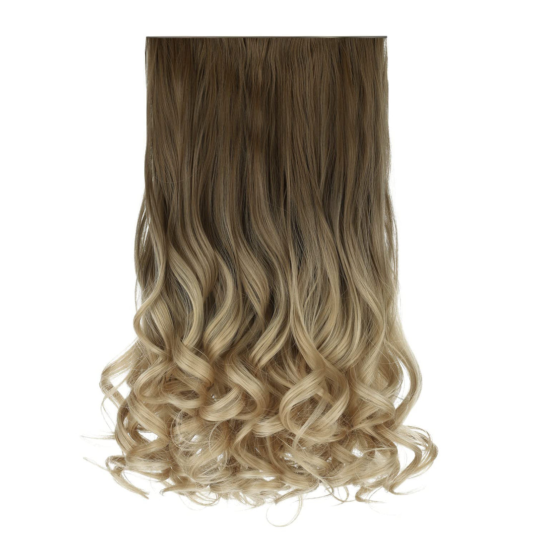 Reecho 20'' 1-Pack 3/4 Ombre Full Head Curly Wave Clips In On Synthetic Hair Extensions He008 Hair Pieces For Women 5 Clips 4.5
