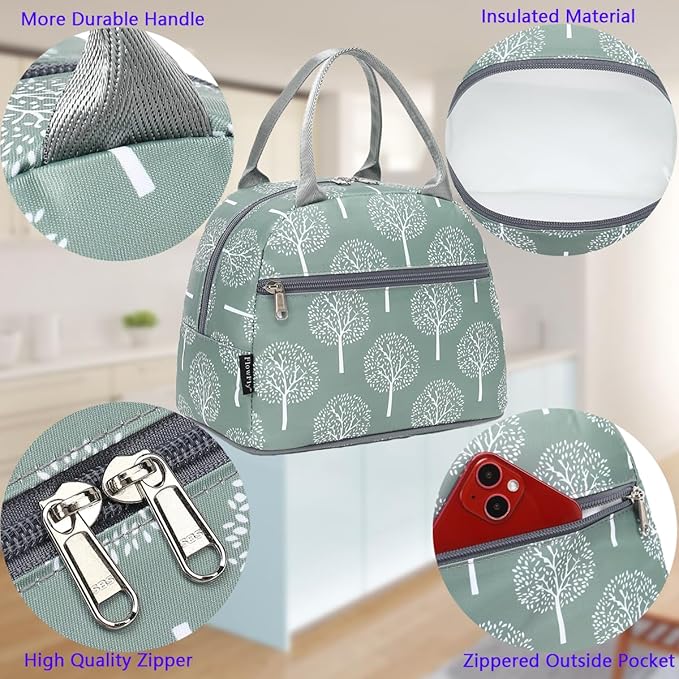 FlowFly Insulated Lunch Cooler Bag - Tote Bag Organizer for Women/Men, Dandelion