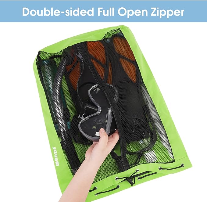 WANDF Swim Bag Mesh Drawstring Backpack Beach Backpack for Swimming, Gym, and Workout Gear