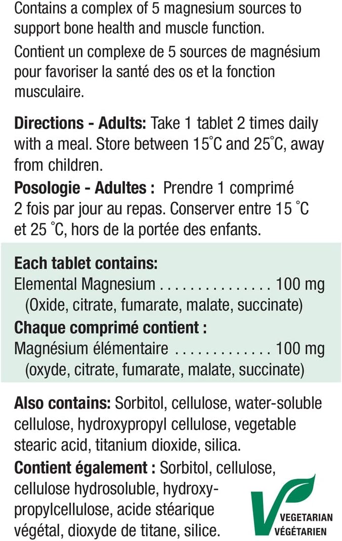 Jamieson Laboratories Magnesium 100mg by Jamieson Natural Sources