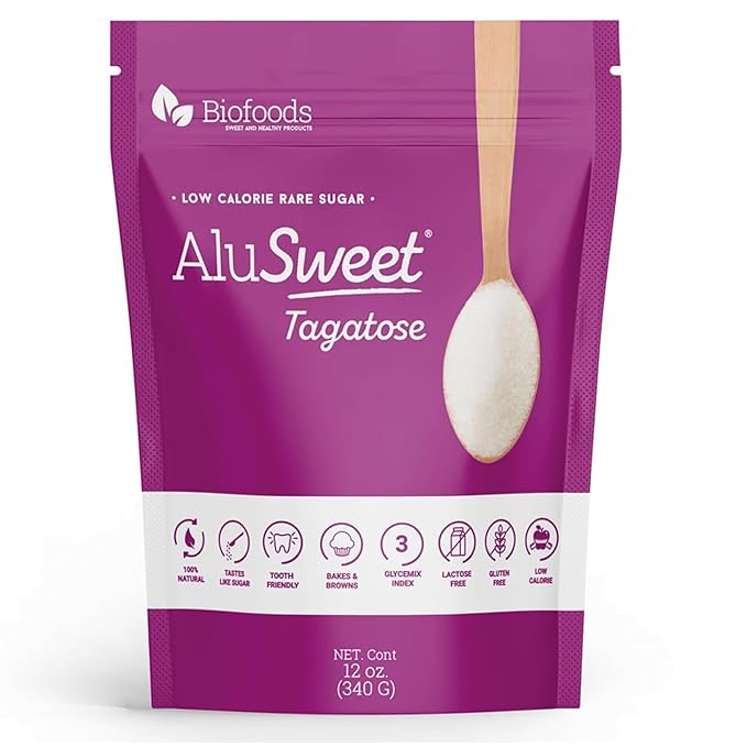 AluSweet Tagatose + Stevia Natural Low-Calorie Sweetener - 12oz 2:1 Replacement - Prebiotic, Keto & Diabetic-Friendly, Gluten & Lactose-Free, Sugar Substitute, Ideal for Baking, No Aftertaste