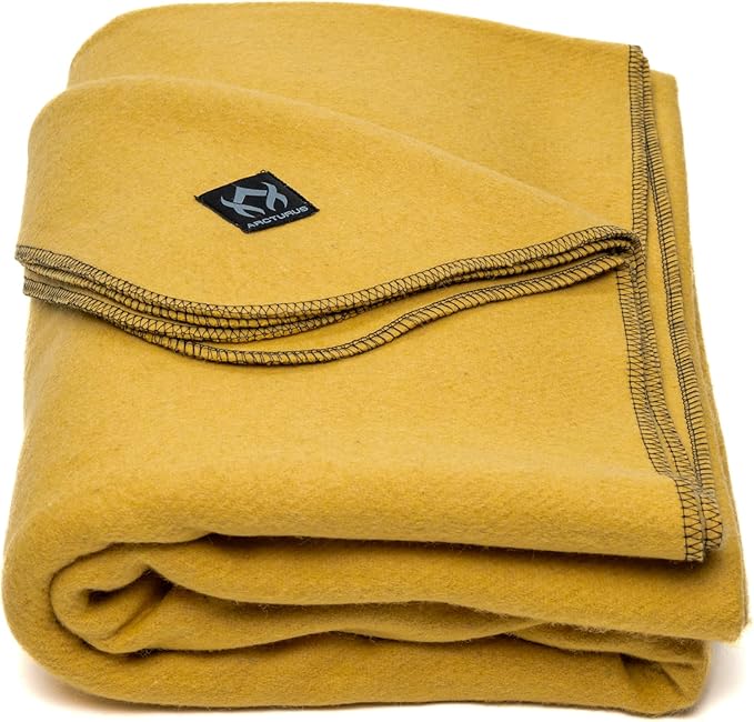 Arcturus Military Wool Blanket - Warm, Thick, Washable - Great for Outdoors, Camping, Stadium Blanket, Picnics, Travel - Car & Bushcraft Survival Kits, Large 64in x 88in 4.5 lb