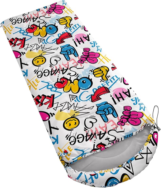 AILONEN Kids Floral Cat Camping Sleeping Bags,Lightweight & Waterproof,3 Season Warm & Cool Weather,Kawaii Kitten Sleeping Bags for Girls Adults,Travelling,Outdoors