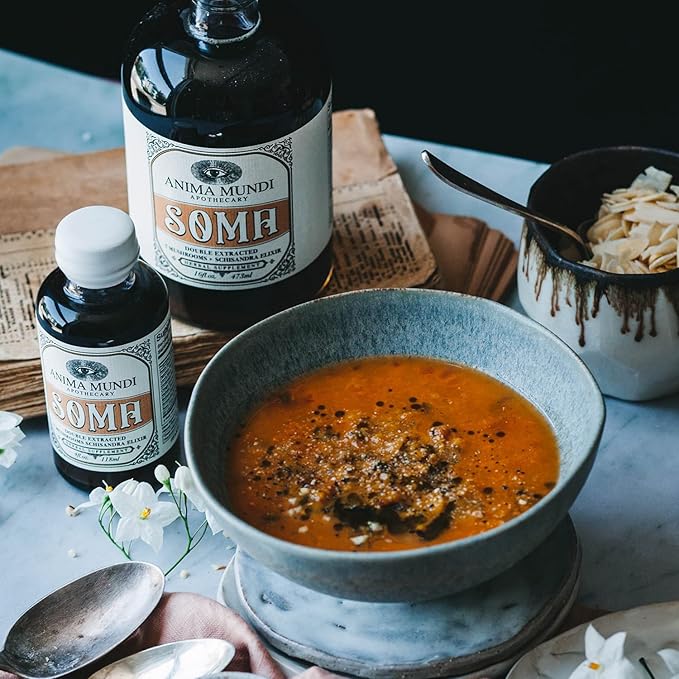 Anima Mundi Apothecary Soma 7 Mushroom Adaptogenic Elixir - Mushroom Liquid Extract Tincture with Reishi, Chaga, Lions Mane & Cordyceps - Immune Support Mushroom Extract Drops - Vegan (4oz / 118ml)