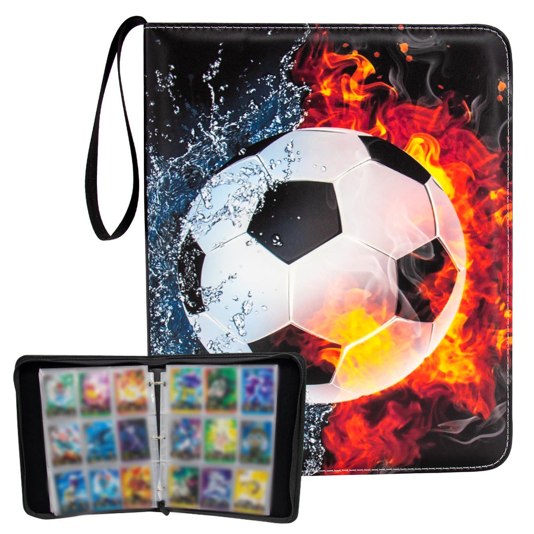 MaoKea Card Binder For Card 4-Pocket Sleeves with 440 Cards Holder,Game Collection Binder Card Holder Of Fit for TCGcard album,game card Yugioh Trading Sports Cards (9 Pocket Football 2)