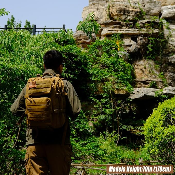 Military Tactical Backpack 45L Large Tactical Backpack for Men, Hiking Rucksack With Bottle Holder