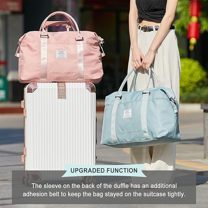 Travel Duffel Bag,Sports Tote Gym Bag,Shoulder Weekender Overnight Bag for Women