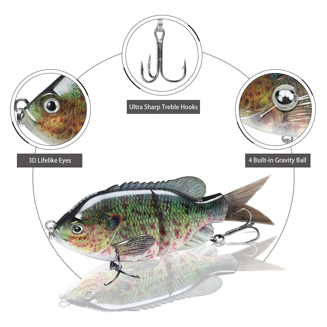 TRUSCEND Fishing Lures for Bass Trout Segmented Multi Jointed Swimbaits Slow Sinking Swimming Lures for Freshwater Saltwater Fishing Lures Kit