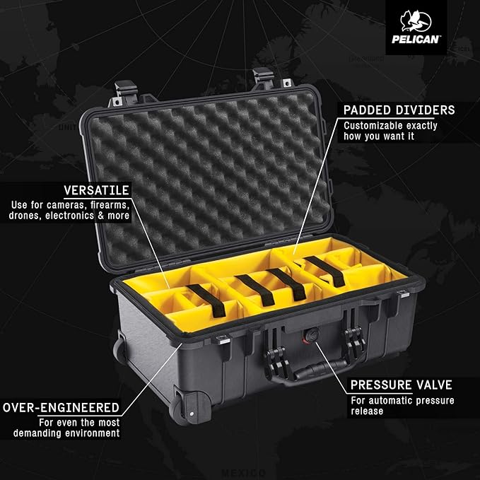 Pelican 1510 Case With Padded Dividers (Black)