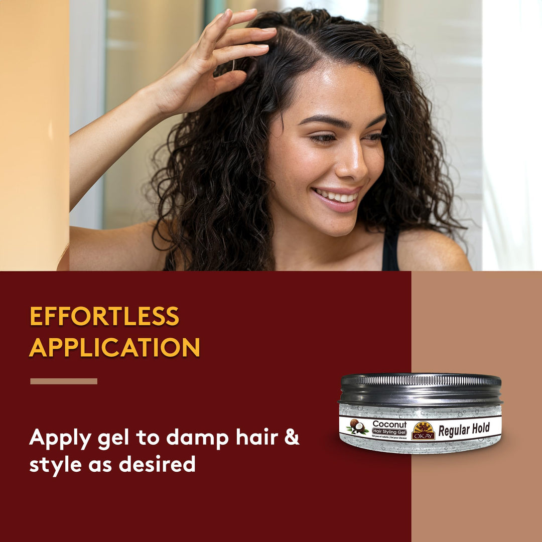 OKAY COCONUT HAIR STYLING GEL, REGULAR HOLD 7.25OZ