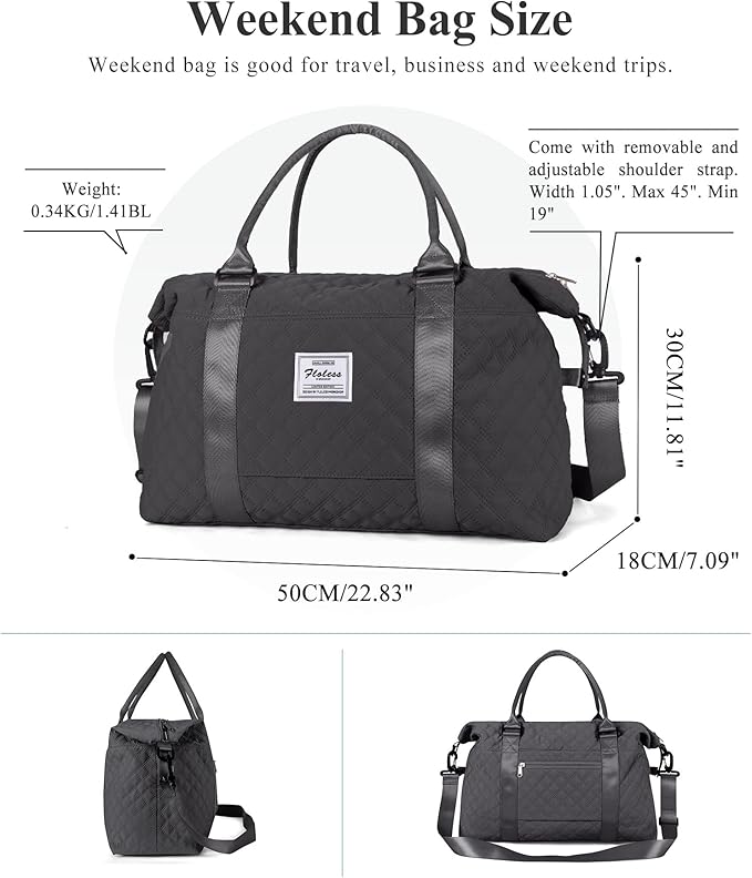 Travel Duffel Bag,Sports Tote Gym Bag,Shoulder Weekender Overnight Bag for Women