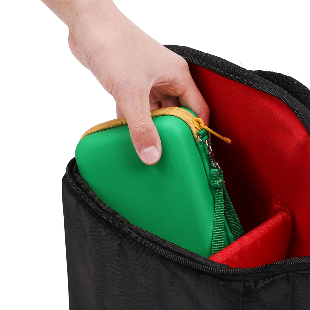 tombert Carrying case for PTCG Trading Cards, Hard-Shell Storage Box fits Magic MTG Cards and PTCG, Holds 300+ Cards(Green&Yellow)